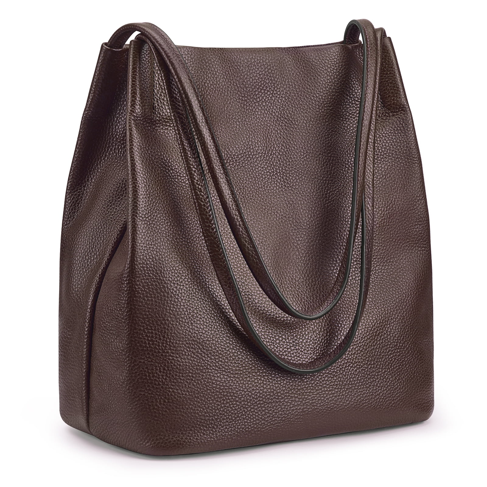 Kattee Women Soft Genuine Leather Totes Shoulder Bag Purses and Handbags with Top Magnetic Snap Closure