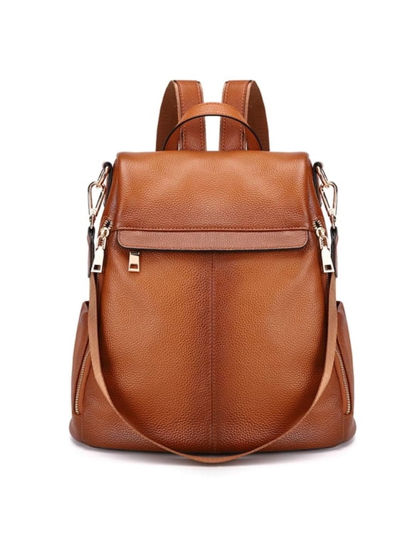 Women's Anti-Theft Backpack Purse Genuine Leather Shoulder Bag Fashion Ladies Satchel Bags
