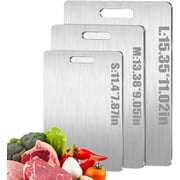 Katuchef Titanium Cutting Board, Double Sided Stainless Steel Cutting Board, Durable Knife-Friendly Cutting Boards, Non Stick, Easy to Clean 3pcs