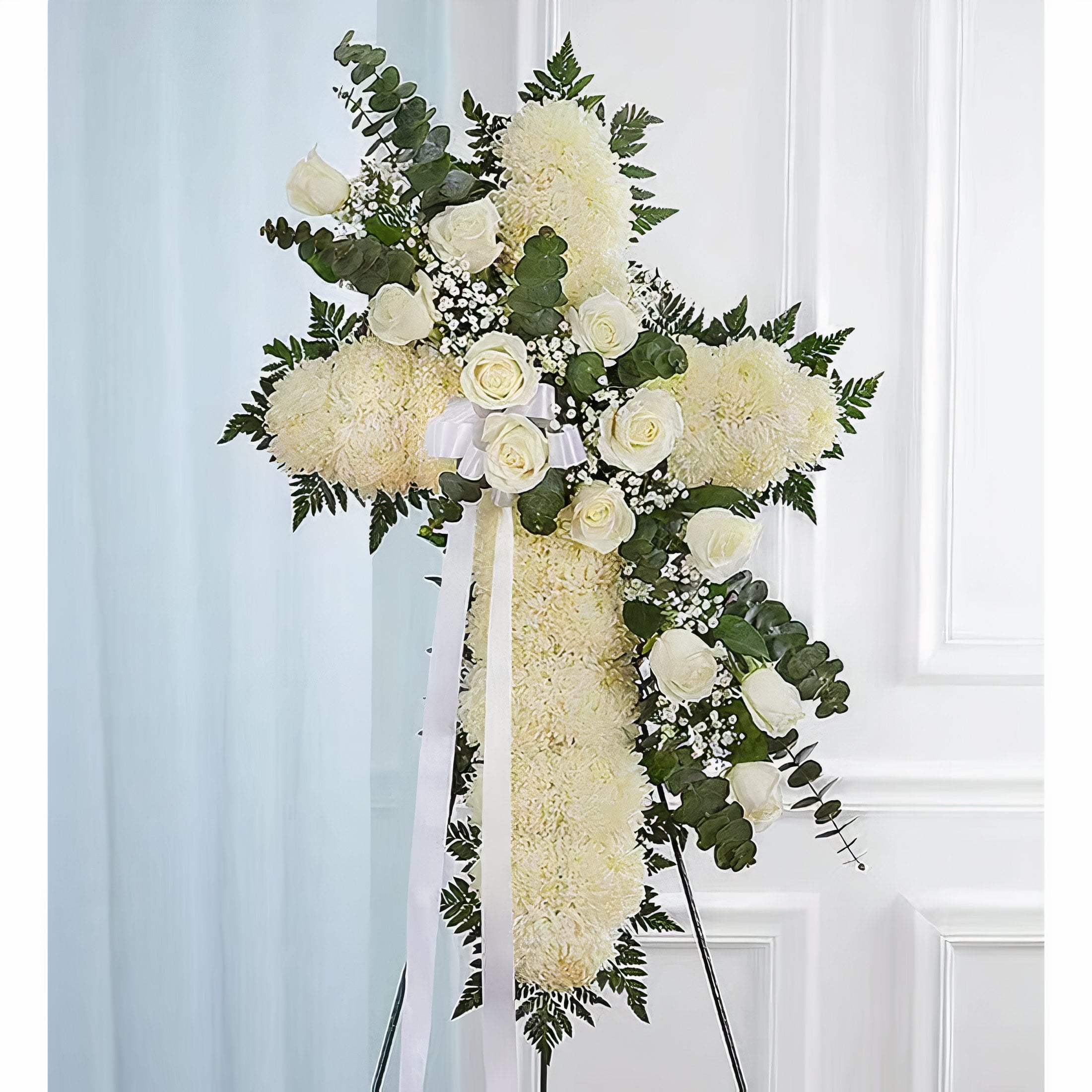 Katy Flower Shop Peace & Prayers White Standing Cross