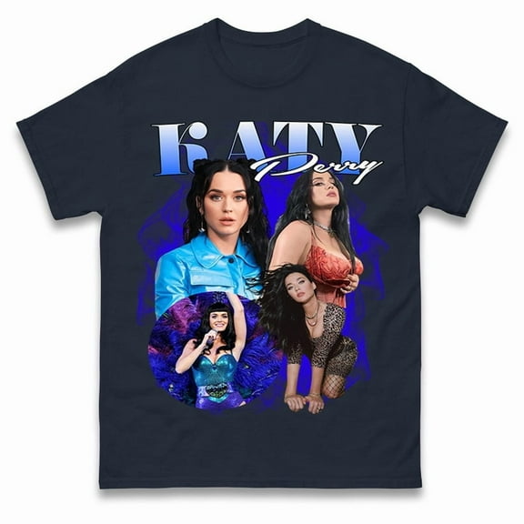 Katy Perry Bootleg T Shirt,Navy Color,Size 3XL