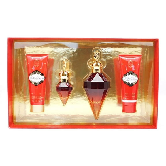 Katy Perry Killer Queen Box Set: Eau De Parfum 3.4 Fl Oz., Eau De Parfum .5 Fl Oz., Royal Shower Gel 2.5 Fl Oz., Royal Body Lotion 2.5 Fl Oz.