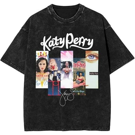 Katy Perry Tour 2025 Merch T-shirt Vintage Oversized Summer Fashion Trend Short Sleeved Top