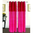 thumbnail image 1 of Katy Solid Ruffled Pleated Window Curtain Panel With Grommets 84" Long Drapes - Hot Pink, 1 of 1