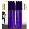 thumbnail image 1 of Katy Solid Ruffled Pleated Window Curtain Panel With Grommets 95" Long Drapes - Purple, 1 of 1
