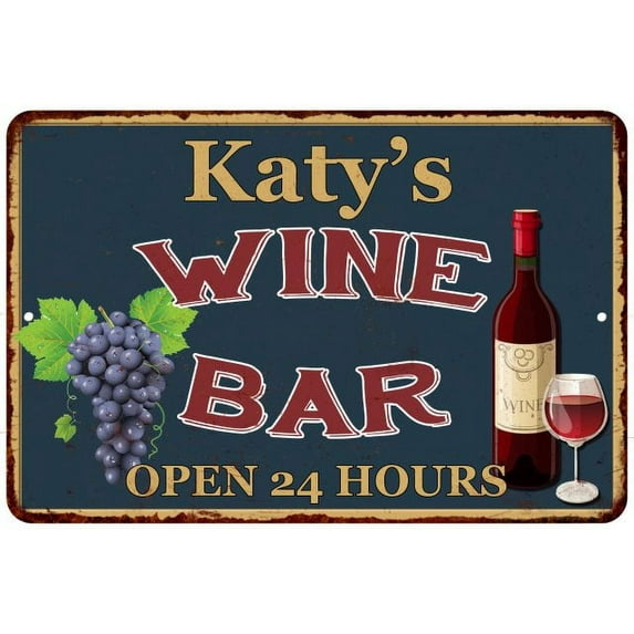Katy's Green Wine Bar Wall Décor Kitchen Gift 12x18 Metal 112180043138