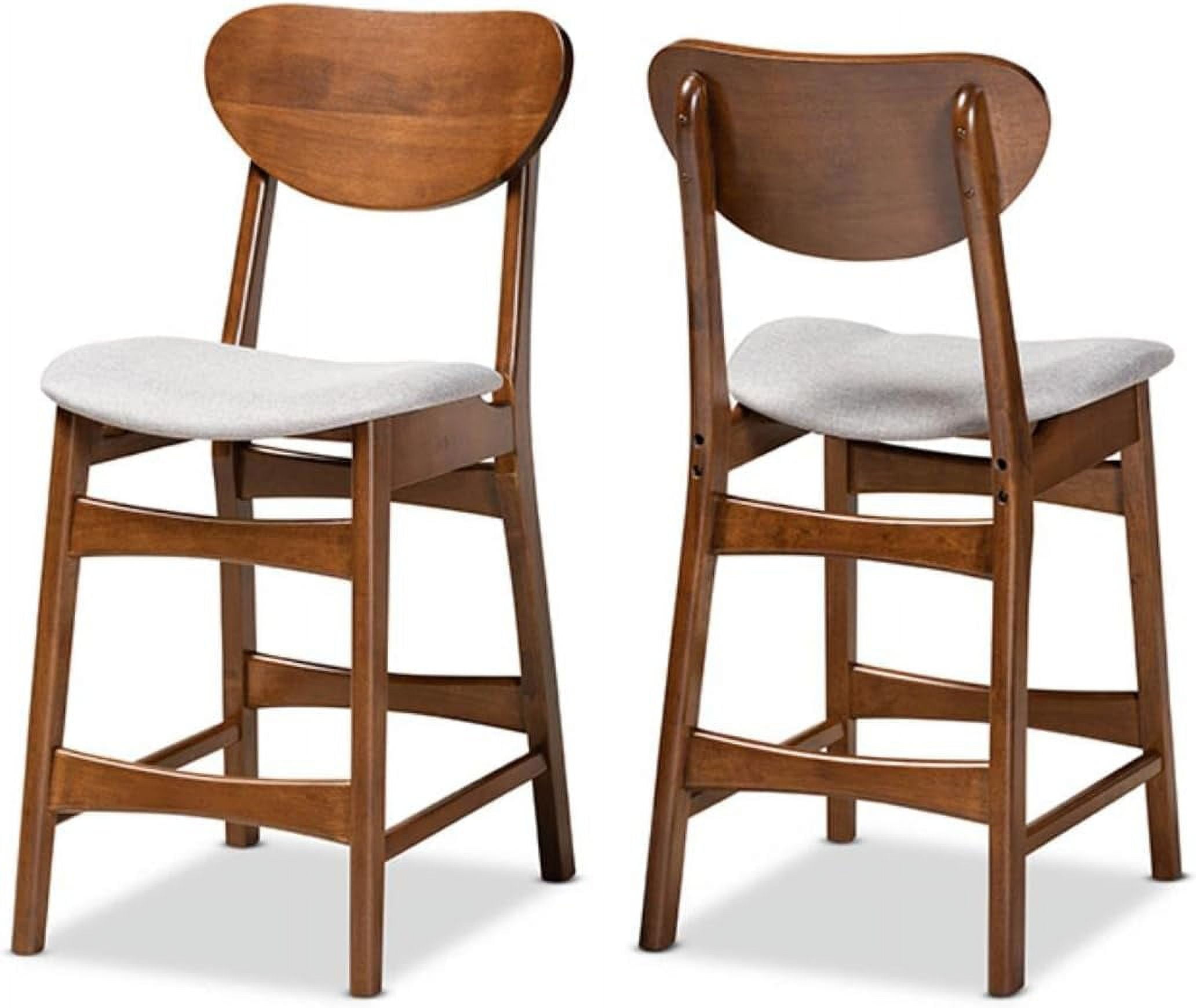 Katya Adjustable Gray Wood Counter Height Barstool Set