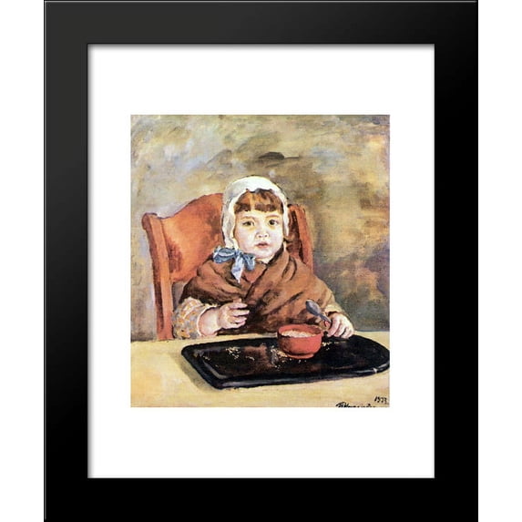 Katya with grains 20x24 Framed Art Print by Pyotr Konchalovsky