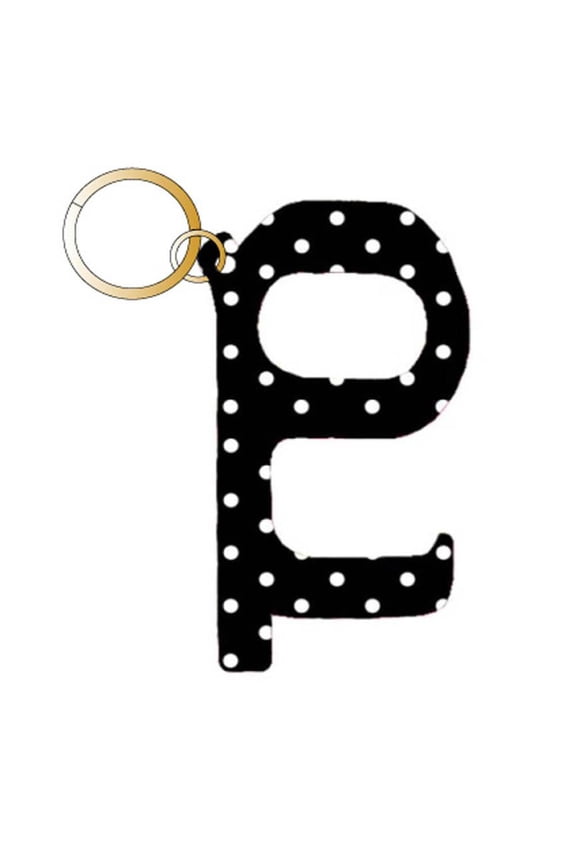 Katydid Collection Printed Designs Hands Free Keychain, Black Polka Dot