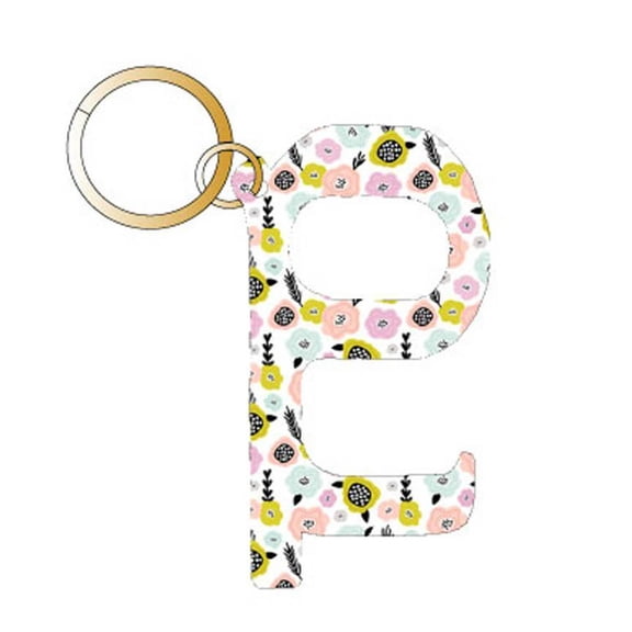 Katydid Collection Printed Designs Hands Free Keychain, Pastel Flowers