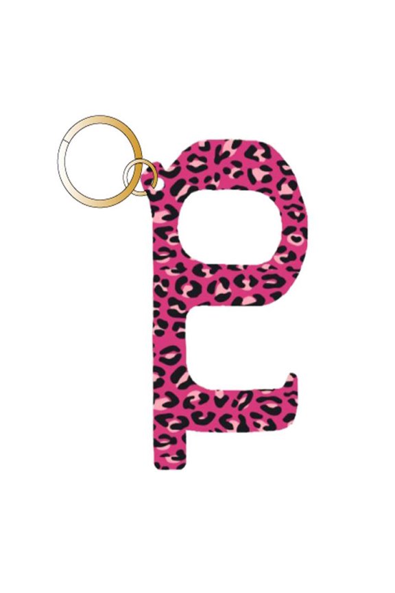 Katydid Collection Printed Designs Hands Free Keychain, Pink Leopard