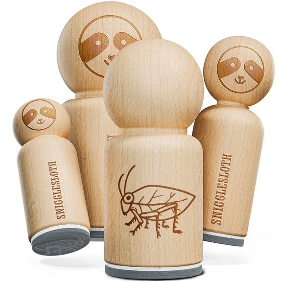 Katydid Insect Bug Grasshopper Rubber Stamp for Stamping Crafting Planners - 1/2 Inch Mini