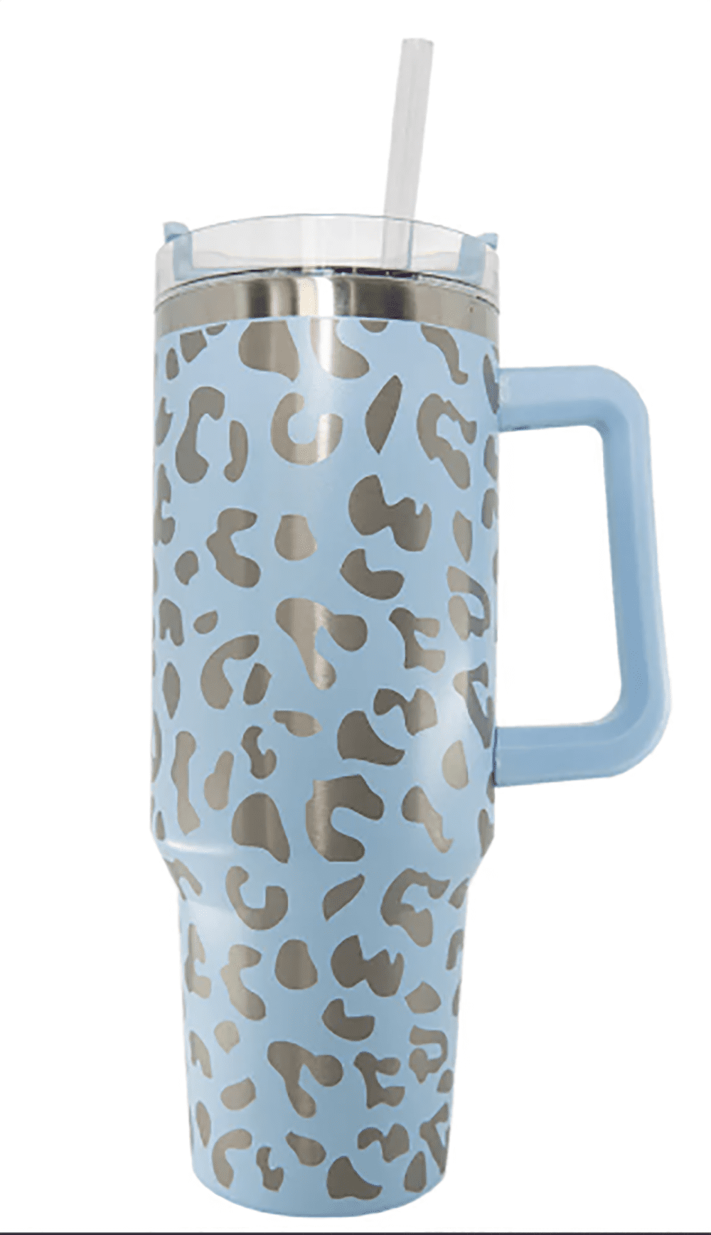 Katydid Stainless Steel Large Capacity 40 oz. Vacuum Insulated Cup Printed  Tumbler With Handle, Navy Daisy 