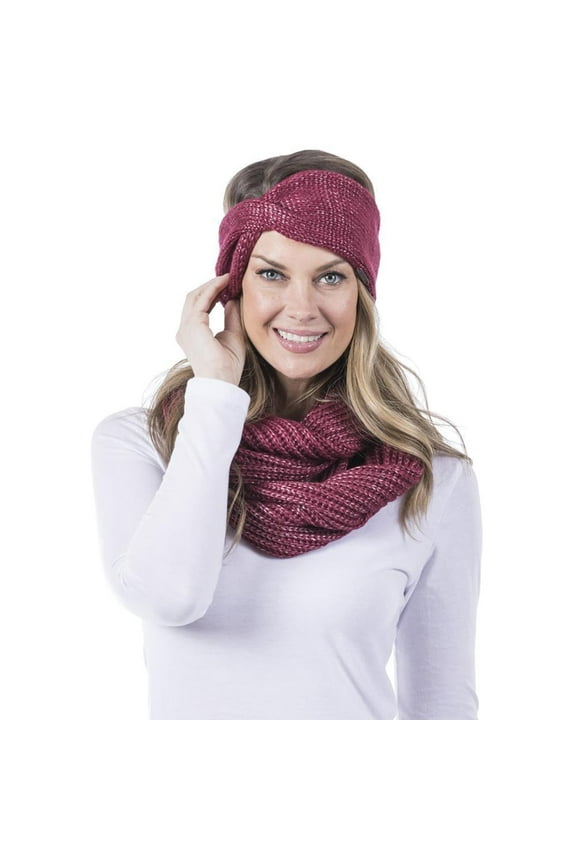 Women's Knit Head Wrap, Burgundy