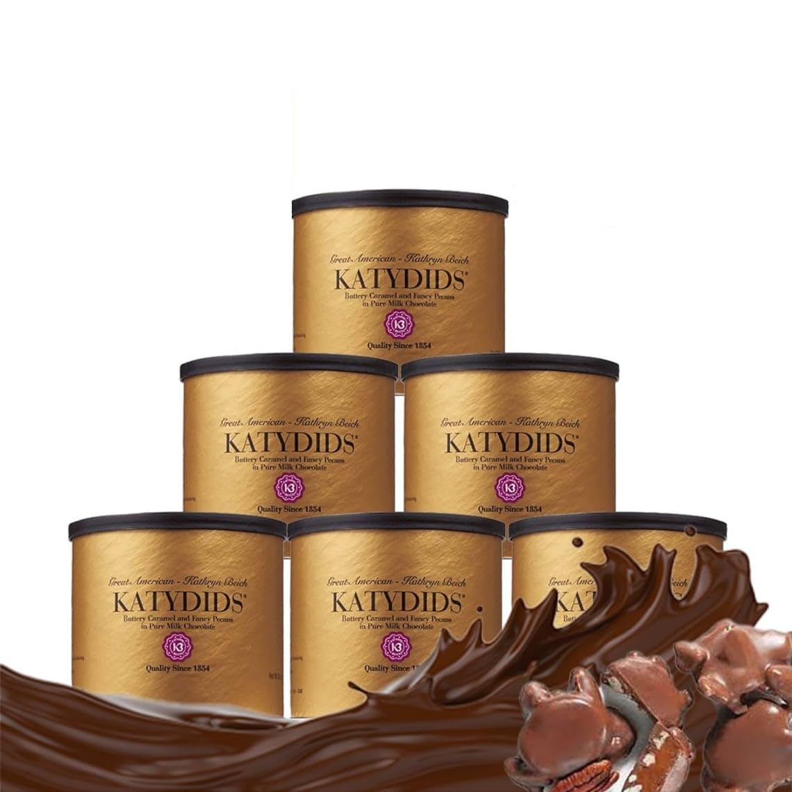 Katydids Candy (6 tins) Biech Original Milk Chocolate Caramel Pecan
