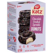 Katz Gluten Free Chocolate Frosted Sprinkle Donuts |Gluten Free, Dairy Free, Nut Free, Soy Free, Kosher | (1 Pack, 10.5 Ounce Each)