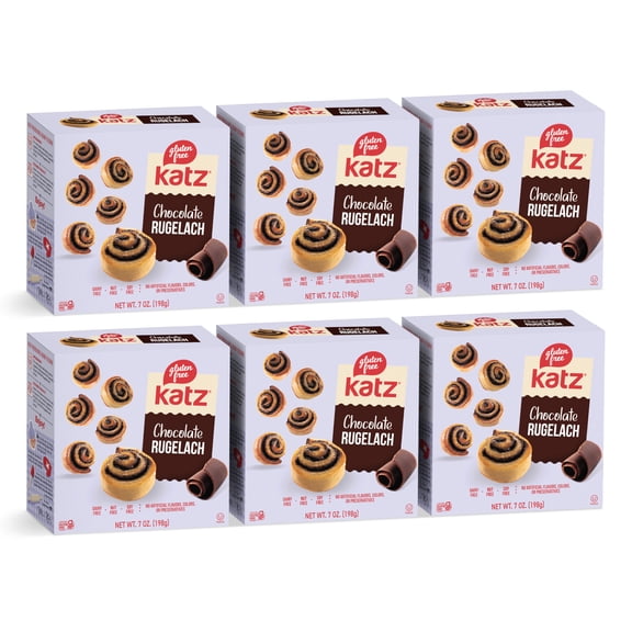 Katz Gluten Free Chocolate Rugelach |Gluten Free, Dairy Free, Nut Free, Soy Free, Kosher | (6 Pack, 7.0 Ounce Each)