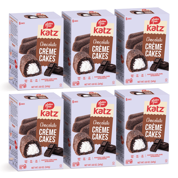 Katz Gluten Free Creme Cakes - Chocolate |Gluten Free, Dairy Free, Nut Free, Soy Free, Kosher | (6 Pack, 8.8 Ounce Each)