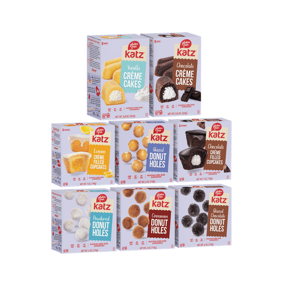 Katz Gluten Free Creme Cakes/Donut Holes - 1 | Gluten Free, Dairy Free, Nut Free, Soy Free, Kosher| 8 Pack