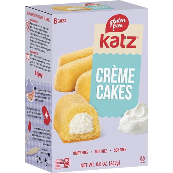 Katz Gluten Free Creme Cakes - Vanilla |Gluten Free, Dairy Free, Nut Free, Soy Free, Kosher | (1 Pack, 8.8 Ounce Each)