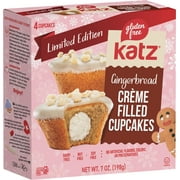 Katz Gluten Free Creme Filled Cupcakes - Gingerbread |Gluten Free, Dairy Free, Nut Free, Soy Free, Kosher | (1 Pack, 7.0 Ounce Each)
