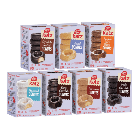 Katz Gluten Free Donuts - 4 | Gluten Free, Dairy Free, Nut Free, Soy Free, Kosher| 7 Pack