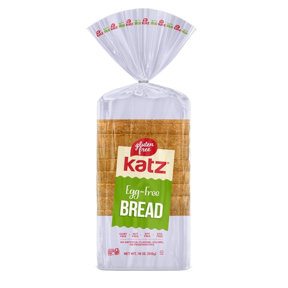 Katz Gluten Free Egg Free Bread |Gluten Free, Dairy Free, Nut Free, Eggs Free, Soy Free, Kosher | (1 Pack, 18.0 Ounce Each)