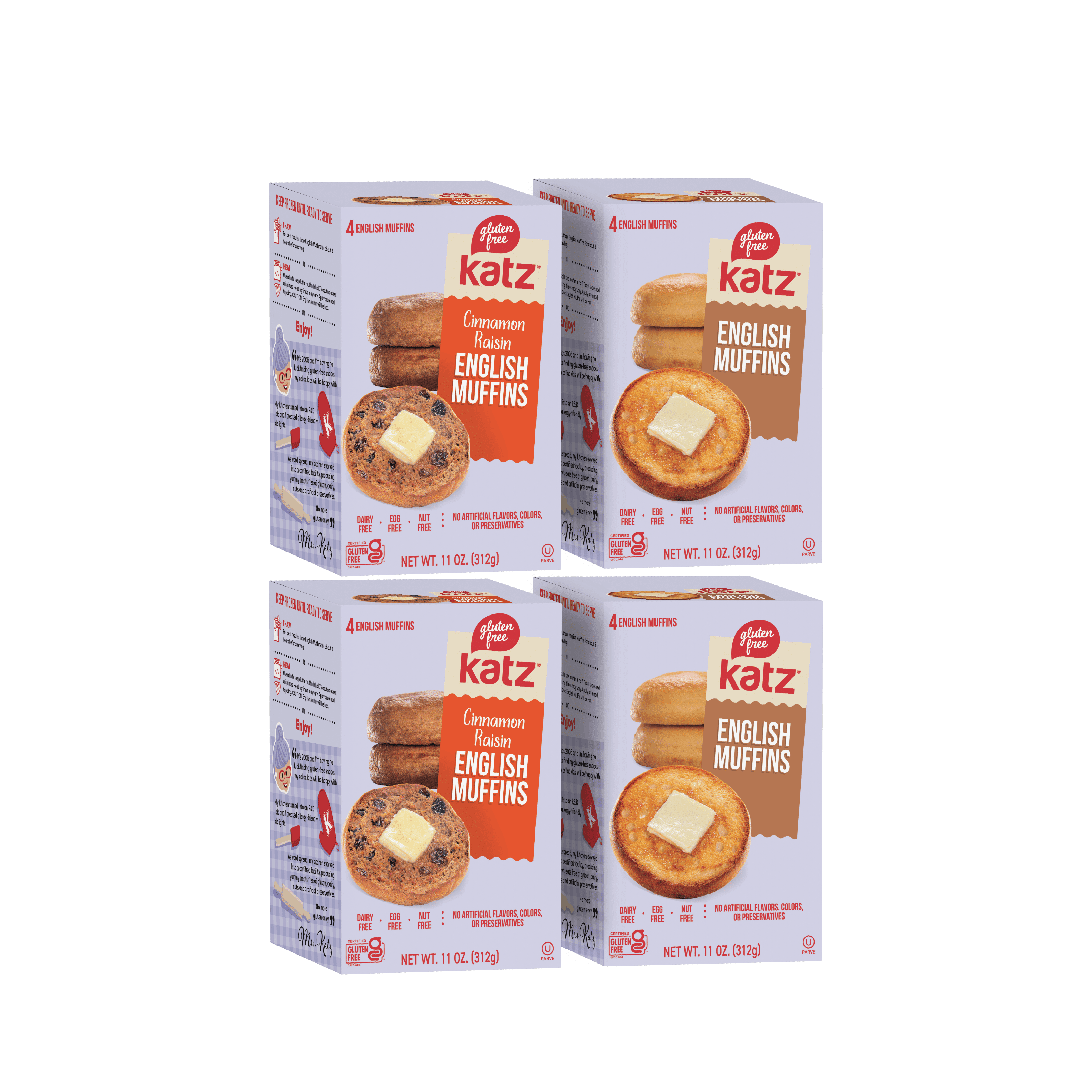 Katz Gluten Free English Muffins, Pack, Dairy Free, Nut Free