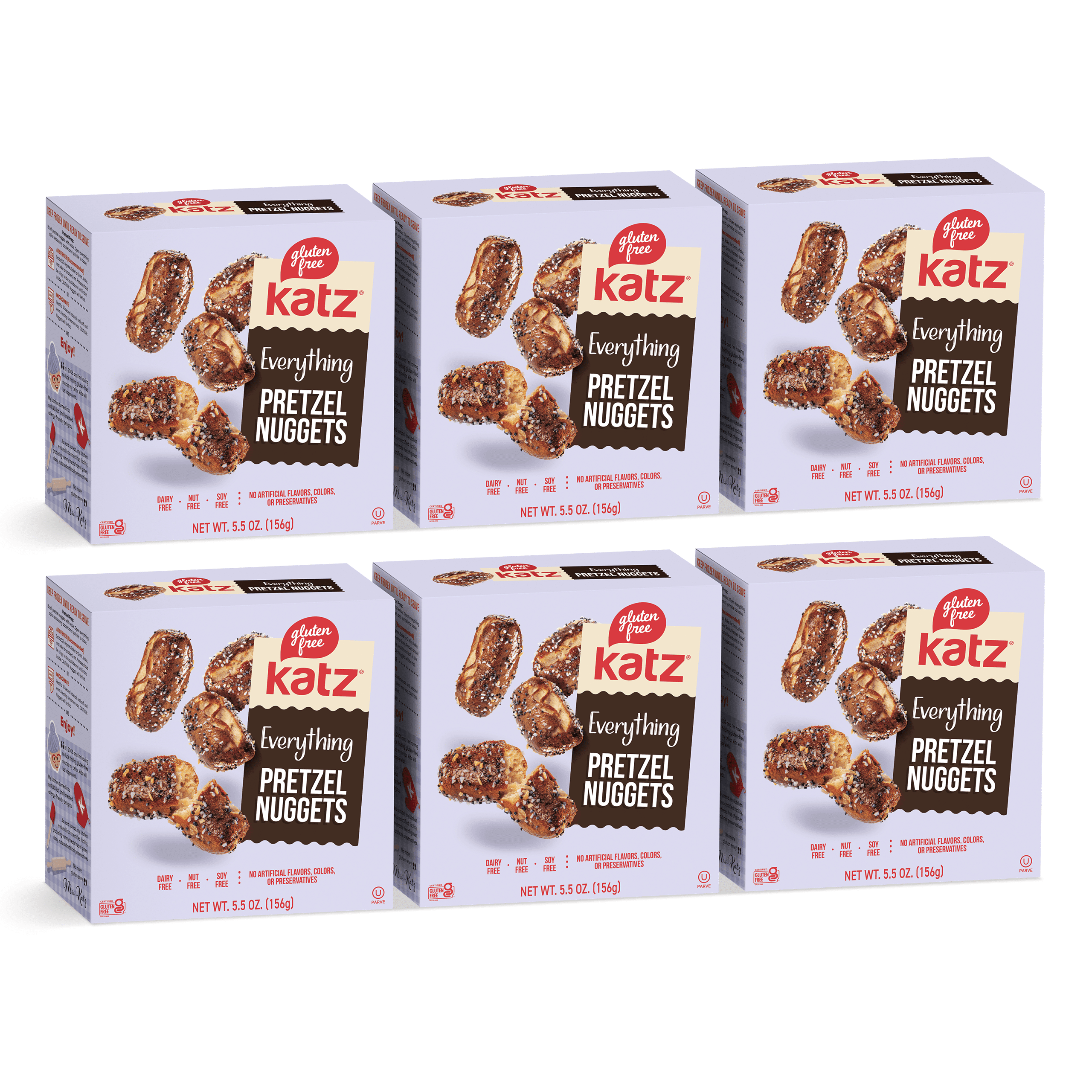 Katz Gluten Free Everything Soft Pretzel Nuggets |Gluten Free, Dairy Free, Nut Free, Soy Free, Kosher | (6 Pack, 5.5 Ounce Each)
