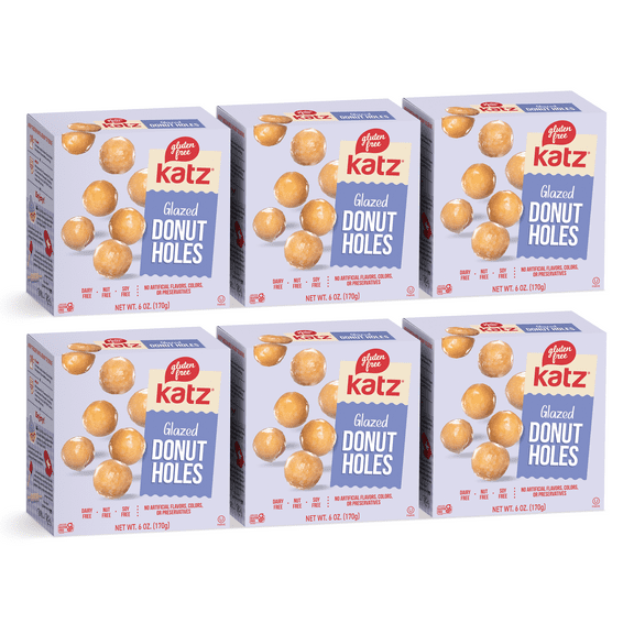 Katz Gluten Free Glazed Donut Holes |Gluten Free, Dairy Free, Nut Free, Soy Free, Kosher | (6 Pack, 6.0 Ounce Each)