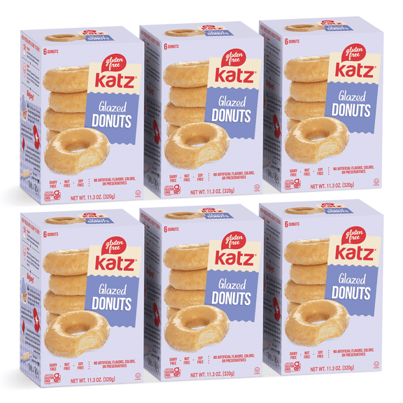Katz Gluten Free Glazed Donuts |Gluten Free, Dairy Free, Nut Free, Soy Free, Kosher | (6 Pack, 11.3 Ounce Each)