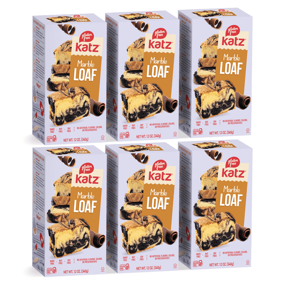 Katz Gluten Free Marble Loaf |Gluten Free, Dairy Free, Nut Free, Soy Free, Kosher | (6 Pack, 12.0 Ounce Each)