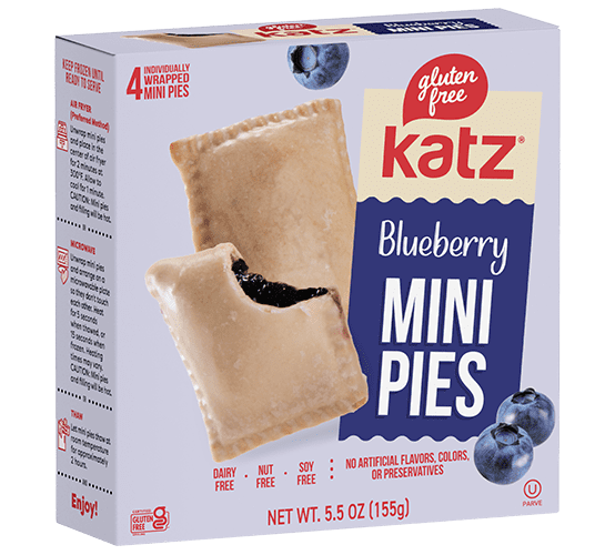 Katz Gluten Free Mini Pies - Blueberry |Gluten Free, Dairy Free, Nut Free, Soy Free, Kosher | (1 Pack, 5.5 Ounce Each)