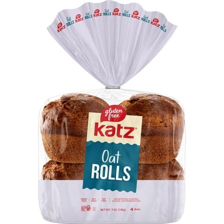 Katz Gluten Free Oat Rolls |Gluten Free, Dairy Free, Nut Free, Soy Free, Kosher | (1 Pack, 9.0 Ounce Each)