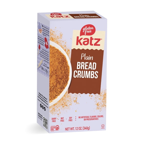 Katz Gluten Free Plain Bread Crumbs |Gluten Free, Dairy Free, Nut Free, Soy Free, Kosher | (1 Pack, 12.0 Ounce Each)