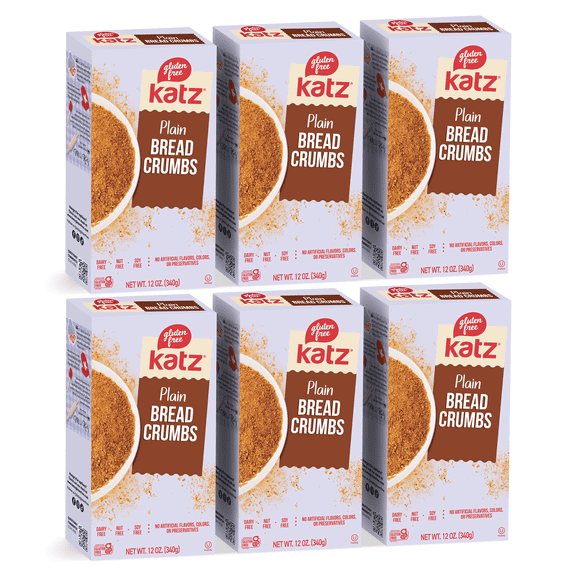 Katz Gluten Free Plain Bread Crumbs |Gluten Free, Dairy Free, Nut Free, Soy Free, Kosher | (6 Pack, 12.0 Ounce Each)