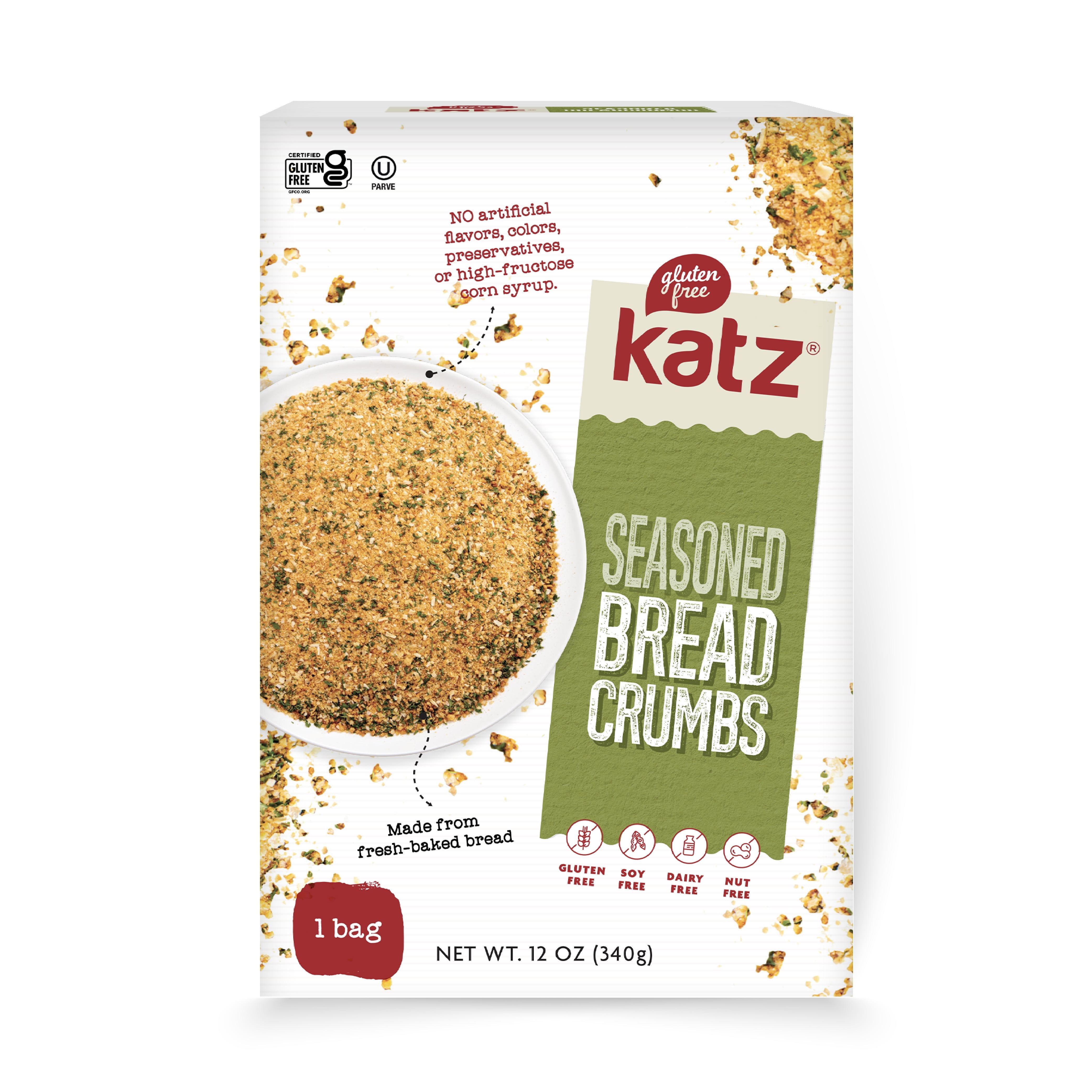 Katz Gluten Free Seasoned Bread Crumbs Gluten Free, Dairy Free, Nut