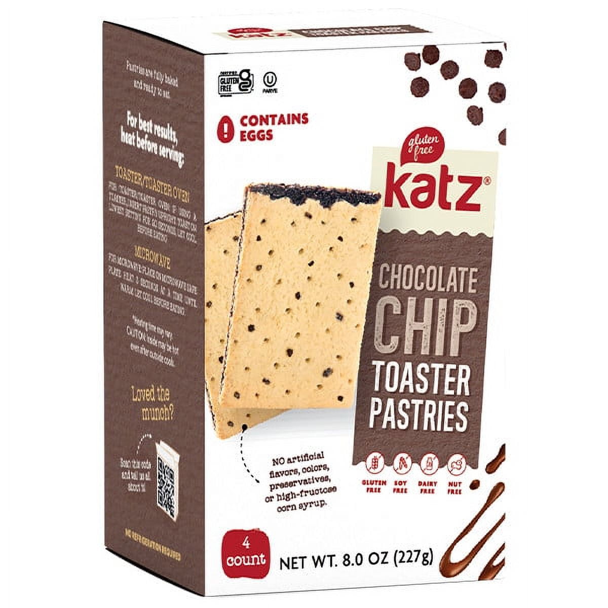 Katz Gluten Free Toaster Pastries Chocolate Chip Gluten Free, Dairy