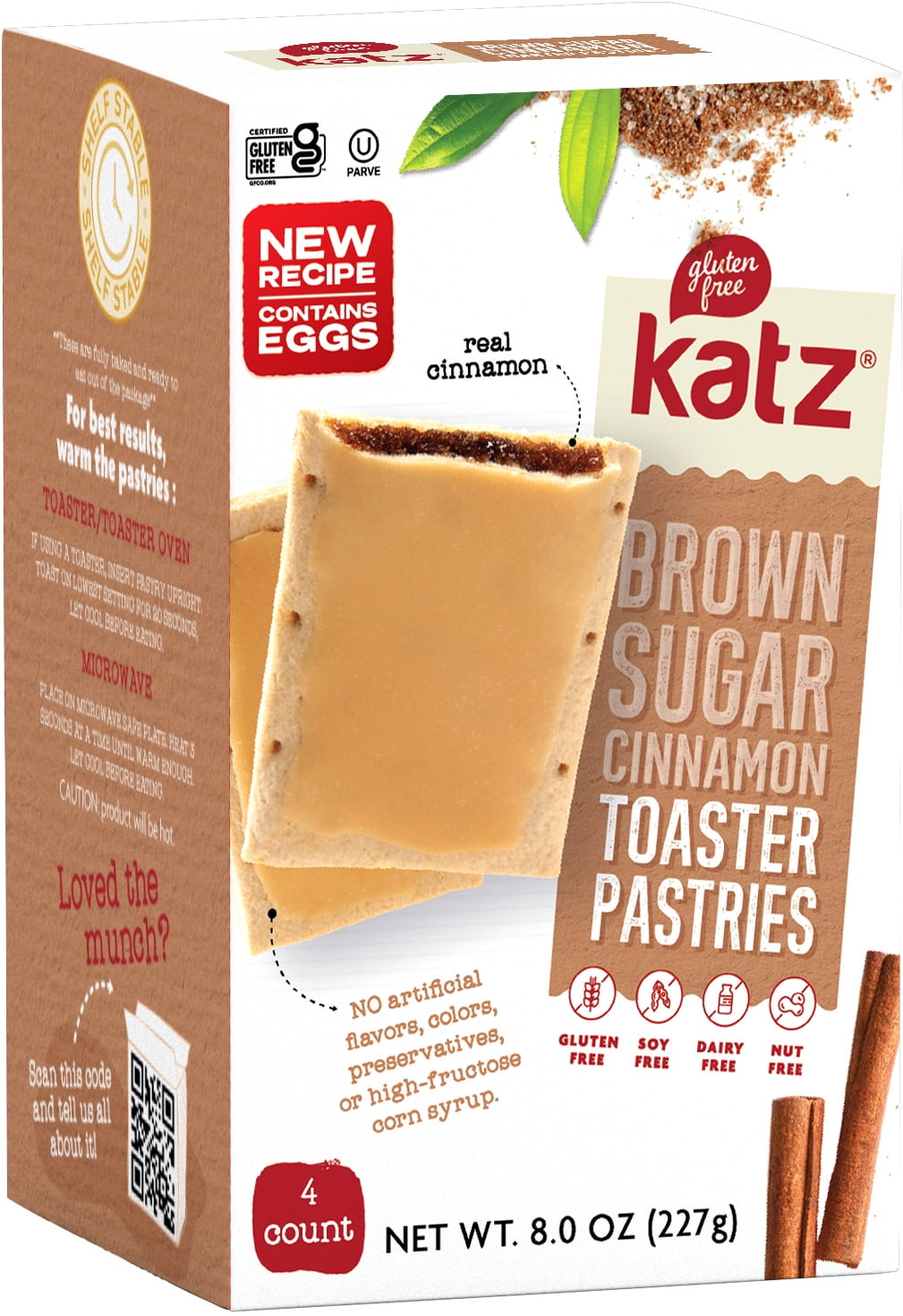Katz Gluten Free Toaster Pastries Cinnamon 4Pack FBA Gluten