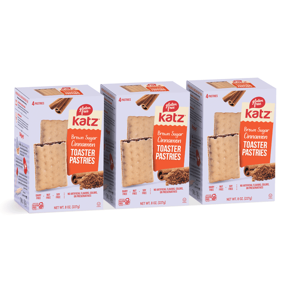 Katz Gluten Free Toaster Pastries - Cinnamon |Gluten Free, Dairy Free, Nut Free, Soy Free, Kosher | (3 Pack, 8.0 Ounce Each)