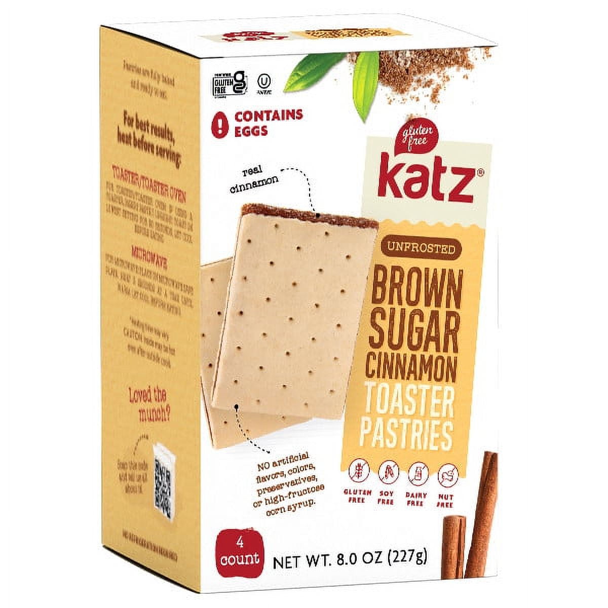 Katz Gluten Free Toaster Pastries Cinnamon (Unfrosted) Gluten Free