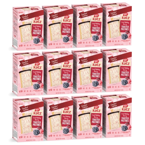 Toaster Pastries - Iced Holiday Berry |Gluten Free, Dairy Free, Nut Free, Soy Free, Kosher | (12 Pack, 8.0 Ounce Each)