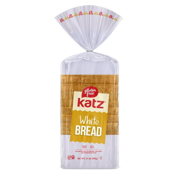 Katz Gluten Free White Bread | Gluten Free, Dairy Free, Nut Free,, Kosher | (1 Pack, 21.0 Ounce Each)