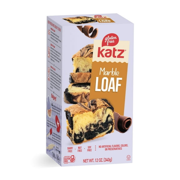 Katz Marble Loaf | Gluten, Dairy, Nut, Soy Free and Kosher | (1 Pack, 12.0 Ounce Each) Refrigerated