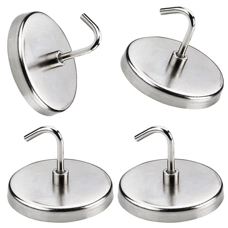 Katzco Heavy-Duty Magnetic Hooks for Refrigerator, Workshop, Garage, Kitchen and Bathroom, 2", Pack of 2