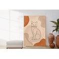 Katzen Mit Line Katze In Beige Für Boho Wohnzimmer Deko Poster, Living ...