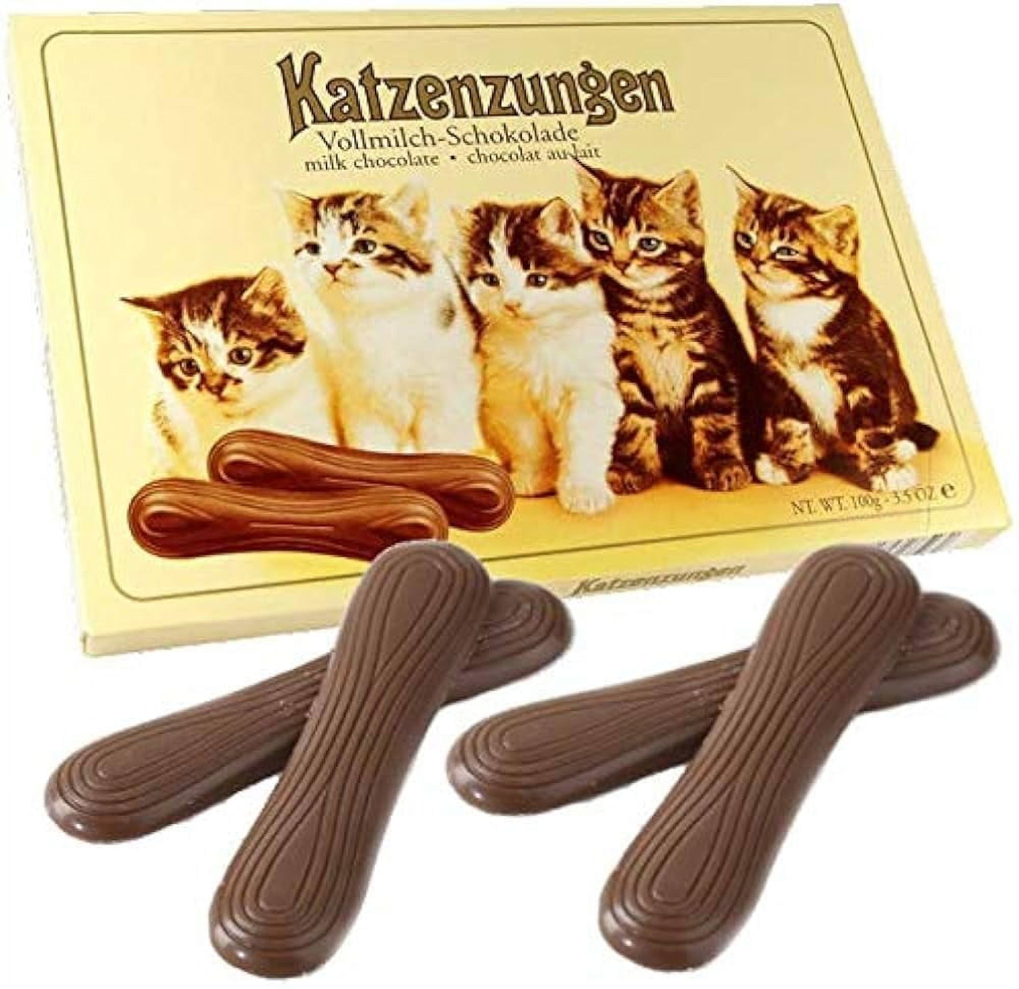 Katzenzungen Chocolate Cat Tongues 4 Pack 3.5 Ounces Each, Full Size