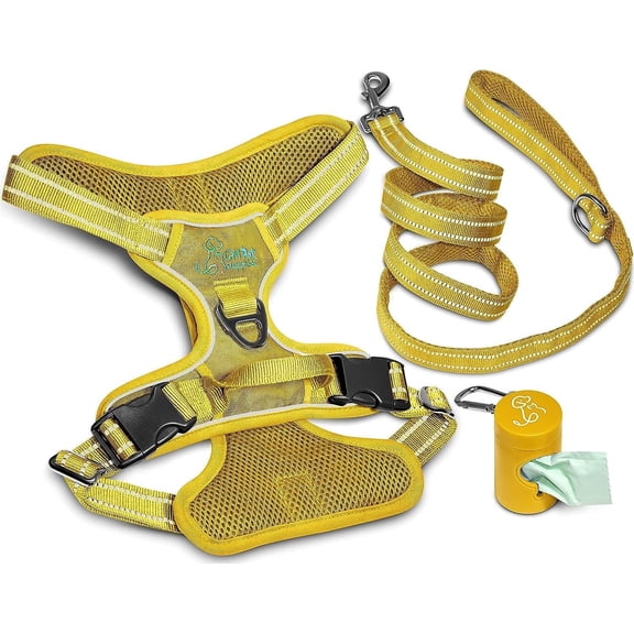GM Pets Dog Harness, Yellow, Large (1 Piece Set)