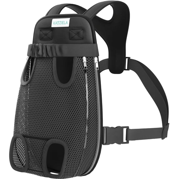 Katziela Kangaroo Pouch Pet Carrier - Breathable Mesh - Dog, Cat and Puppy Front Carrier (Medium) Pack 1