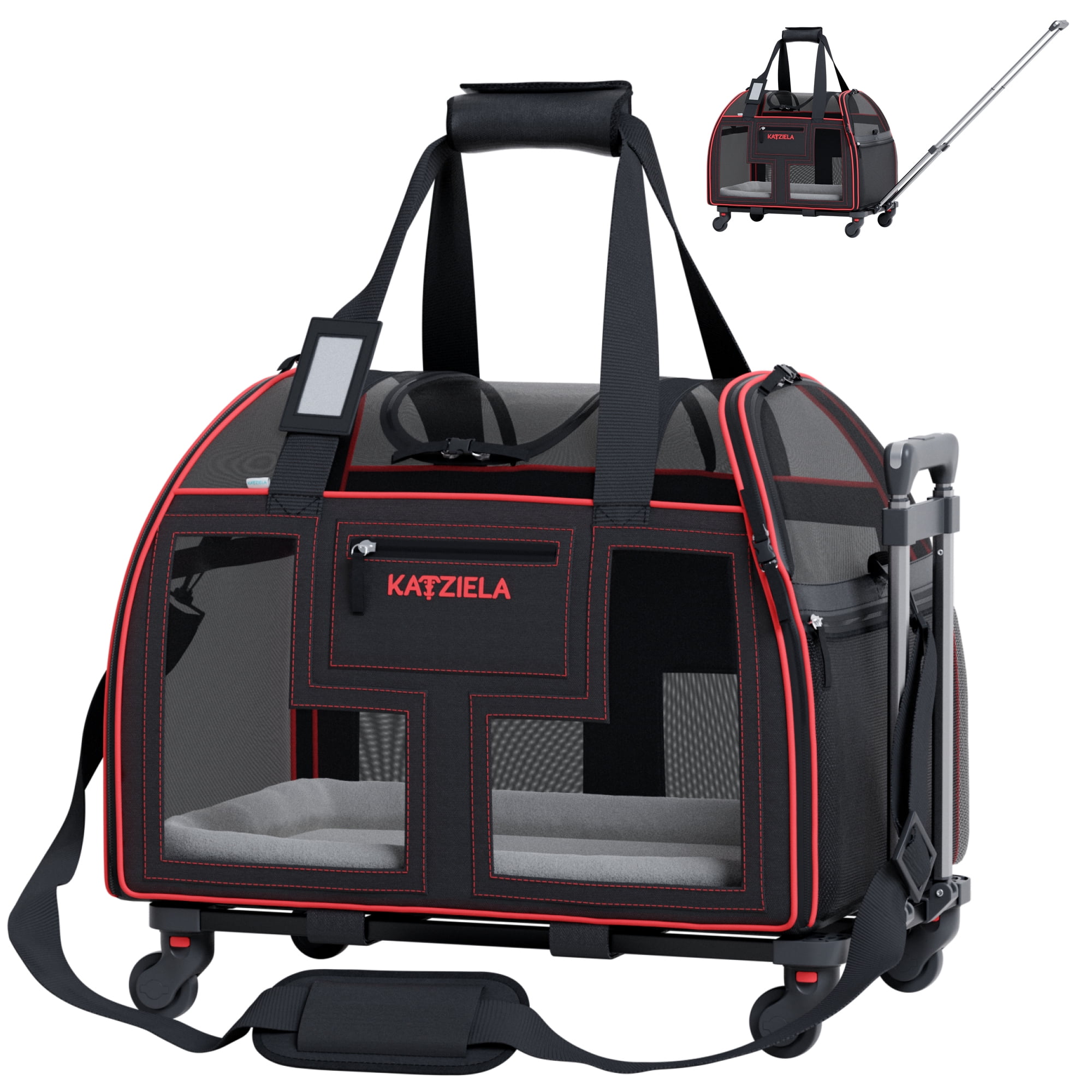 Double pet carrier with wheels online